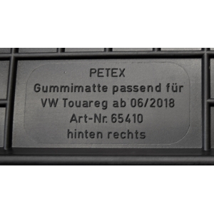 Dywaniki Gumowe VW Touareg od 06/2018r.- Producent Petex