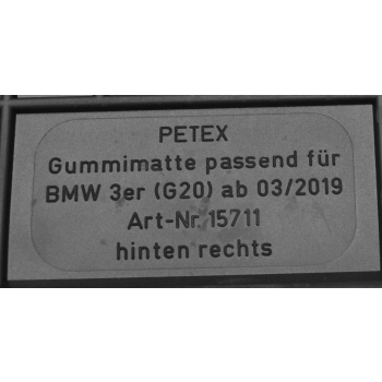 Dywaniki gumowe Petex - BMW Seria 3 G20/G21 od 09/2019r.