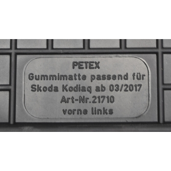 Dywaniki gumowe Petex do: Skoda Kodiaq 03/2017-2024r.