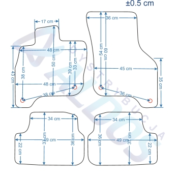 Dywaniki Gumowe VW e-Golf od 07/2014-2019r.- Petex