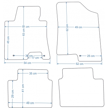 Dywaniki welurowe Economy do Hyundai i30/i30CW i KiaCee'd/Pro Cee'd 2002-2017r.