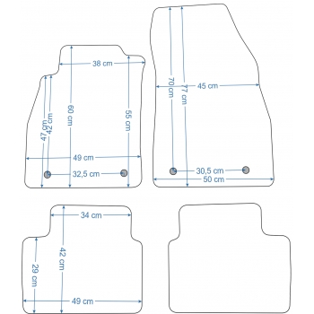 Dywaniki welurowe do Opel Insignia 2008-2013r. / Chevrolet Malibu 2008-2012r.-  Economy