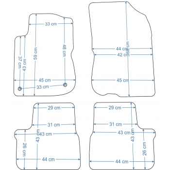 Dywaniki welurowe do Peugeot 208/2008 2012-2019r. -  Economy