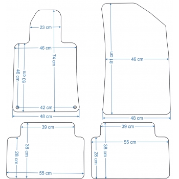 Dywaniki welurowe do Peugeot 508/508sw 2011-2018r. -  Economy
