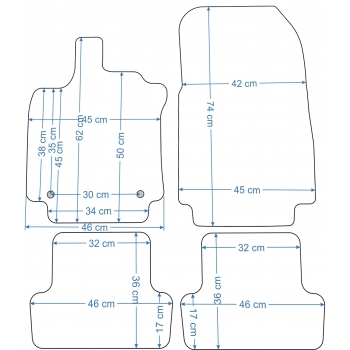 Dywaniki welurowe do Renault Clio IV 2012-2019r. -  Economy