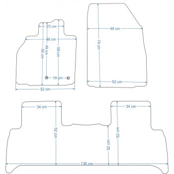 Dywaniki welurowe do Renault Scenic III 2009-2016r. -  Economy