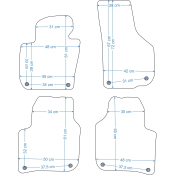 Dywaniki welurowe do Skoda Superb 2008-2015r. -  Economy