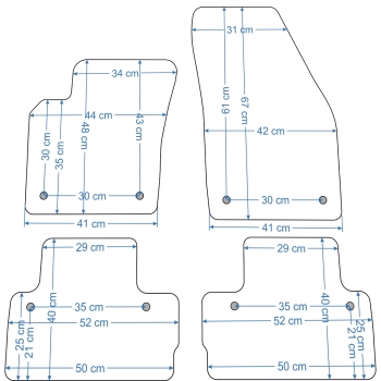 Dywaniki welurowe do  Volvo C30 2007-2012r. -  Economy