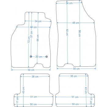 Dywaniki samochodowe Silver Renault Megane III HB 2008-2015 / Megane Coupe 2009-2015r.