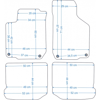 Dywaniki samochodowe Silver Golf IV 1997-2006r./ Octavia I 1996-2010 / Bora 1998-2005r./ Leon 1999-2005r./ Toledo 1999-2004r.