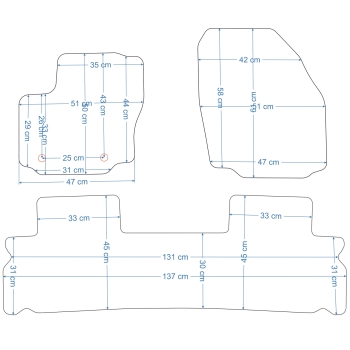 Dywaniki samochodowe Silver Ford Galaxy i S-Max 5os. 2006-2012r.  (czarne - SP049)