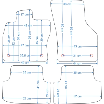 Dywaniki samochodowe Silver Seat Leon III 2013-2020r. / VW Golf VII 2012-2020r.  (czarne - SP054)