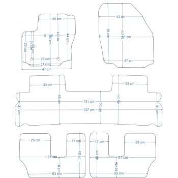 Ford Galaxy 2006-2012r / Ford S-Max 2006-2015r. 7os Dywaniki welurowe czarne Gold